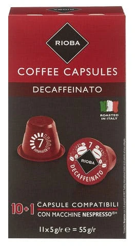 Rioba Kaffeekapseln Dacaffeinato 11 Kapseln (55 G) 1 Rioba Kaffeekapseln Dacaffeinato 11 Kapseln (55 G)