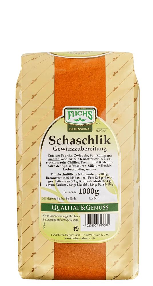 Fuchs Schaschlik Gewürzzubereitung (1kg) 1 Fuchs Schaschlik Gewürzzubereitung (1kg)